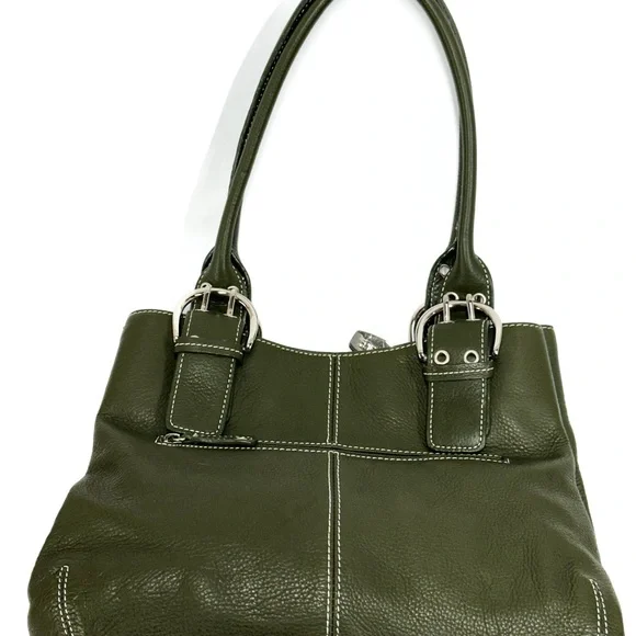 Tignanello Olive Leather Shoulder Bag - Picture 3 of 11